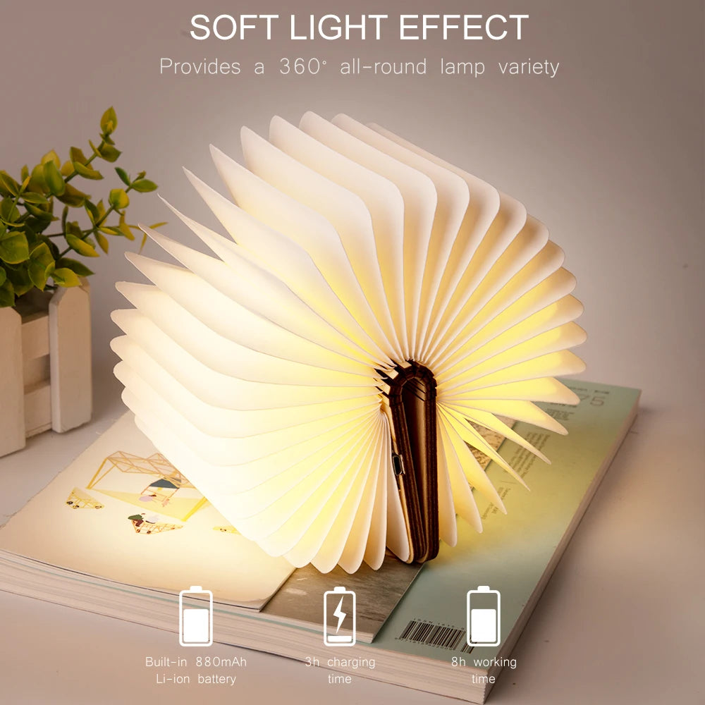 Glorious™  LED Wooden Book Lamp