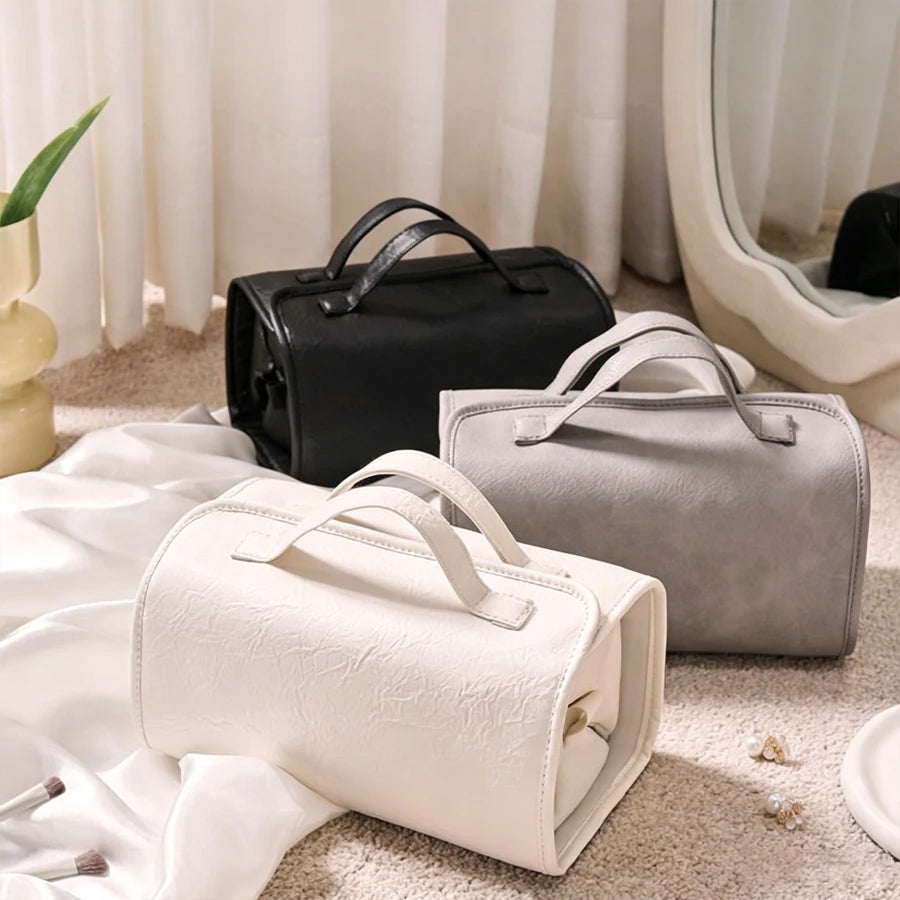 Women's Cosmetic Bag - Foldable, Detachable, Large Capacity Toiletry Bag, Suitable for Travel, Portable, Four-In-One, Handheld