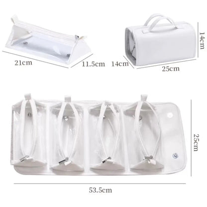 Women's Cosmetic Bag - Foldable, Detachable, Large Capacity Toiletry Bag, Suitable for Travel, Portable, Four-In-One, Handheld