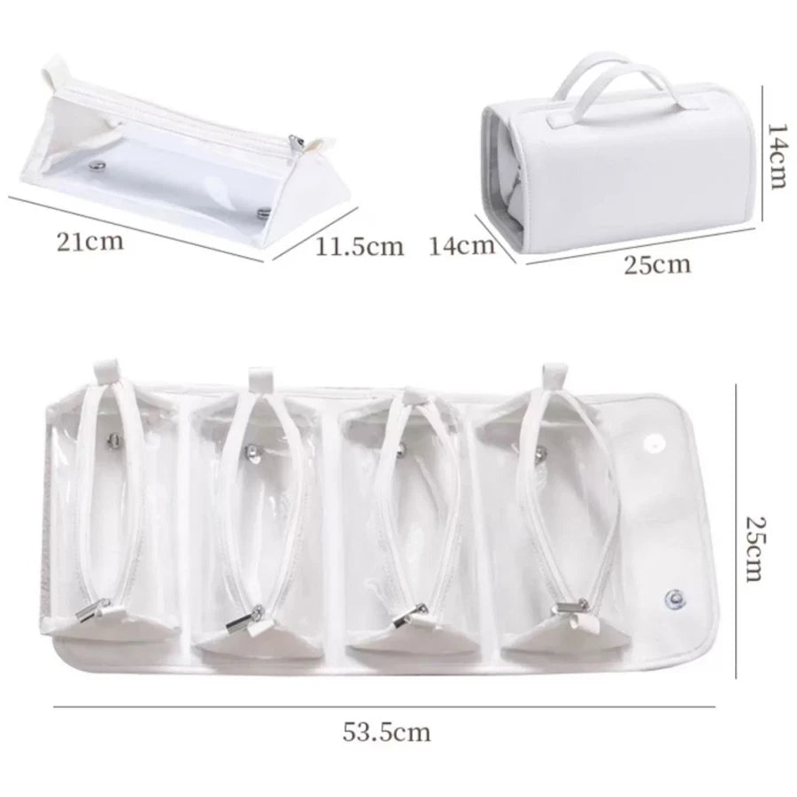 Women's Cosmetic Bag - Foldable, Detachable, Large Capacity Toiletry Bag, Suitable for Travel, Portable, Four-In-One, Handheld